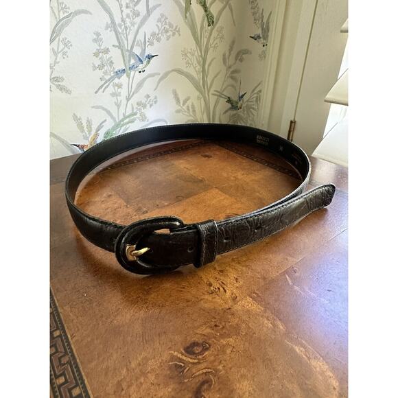 Halls And Swason Leather Belt Made In Italy Alligator Embossed M 28-32”, 1” Wide - Picture 1 of 5